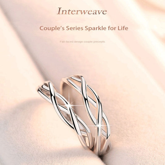 Silver Interweave Couple Rings