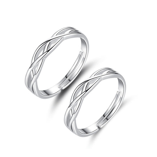Silver Interweave Couple Rings