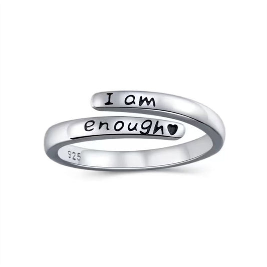 I am enough Silver Ring - Self Inspiration