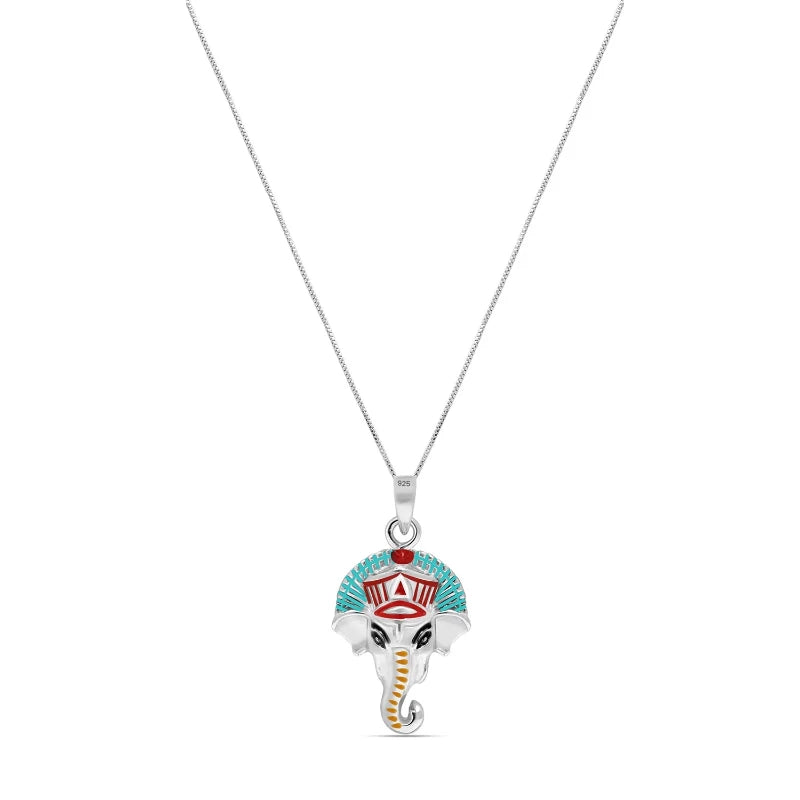 Silver Ganesha Ji Pendant with Chain