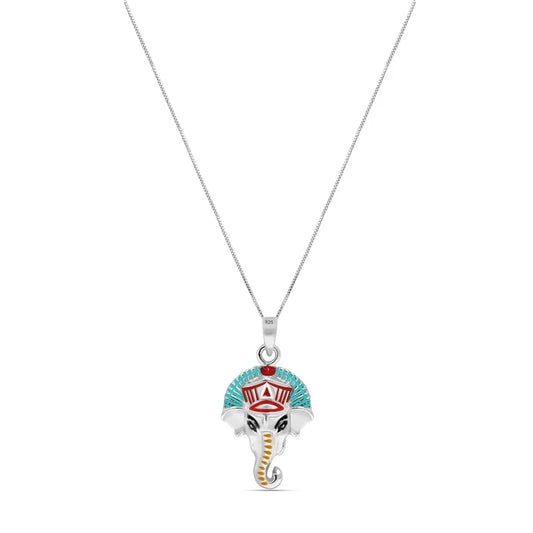 Silver Ganesha Ji Pendant with Chain