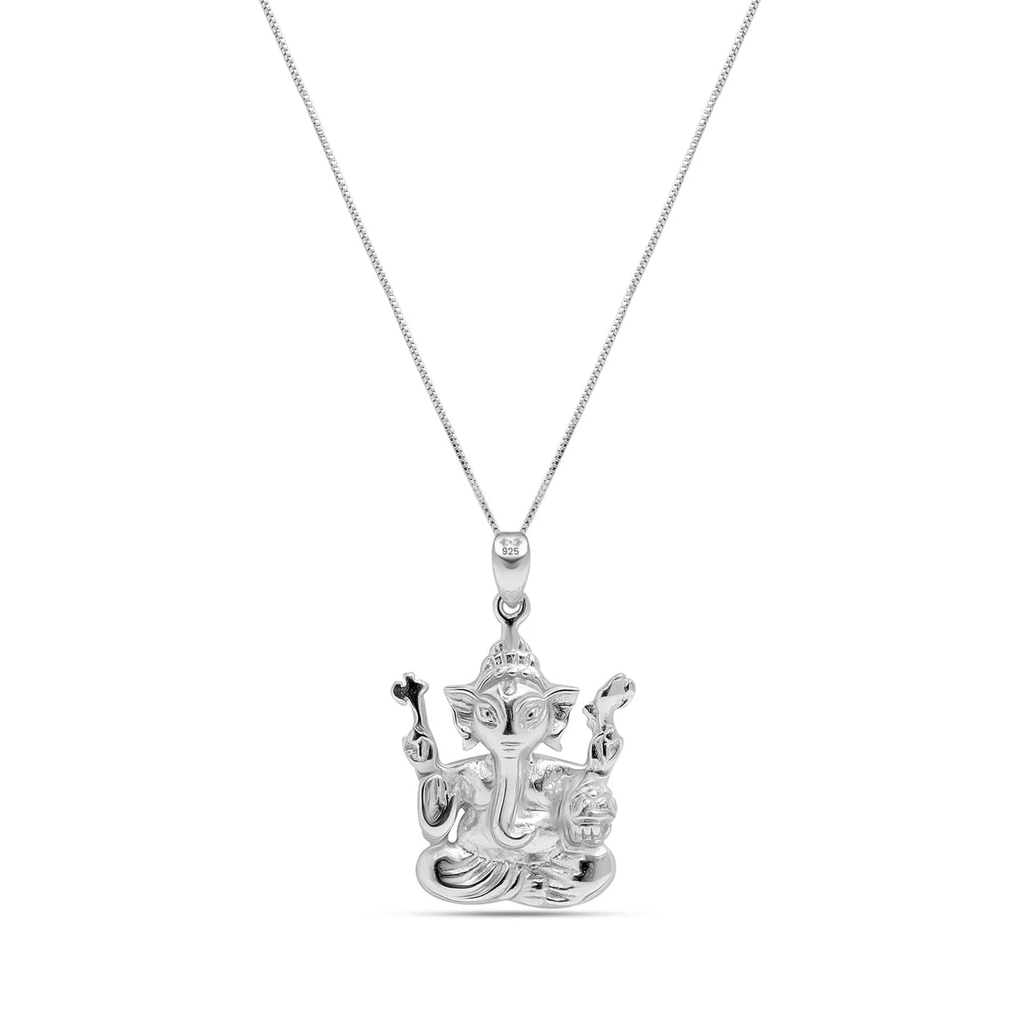 Silver Ganesha Pendant with Chain