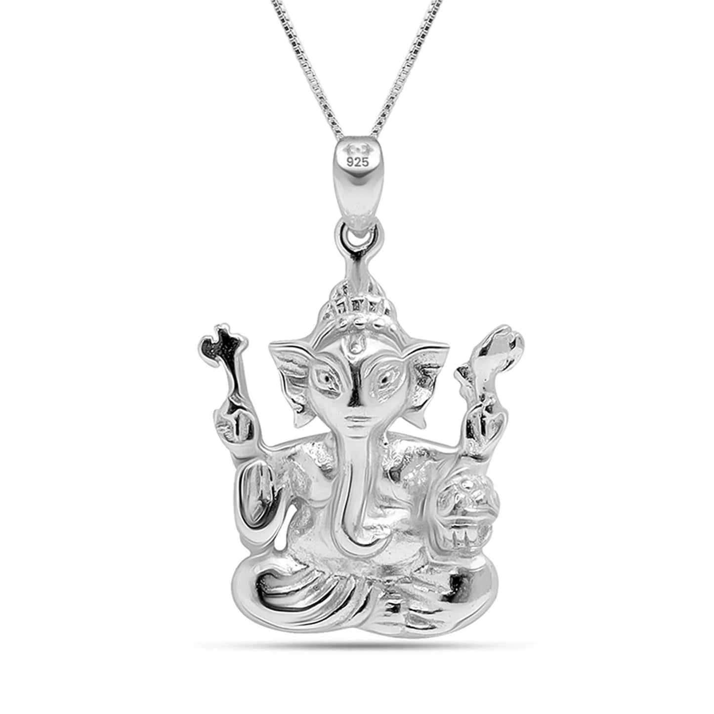Silver Ganesha Pendant with Chain