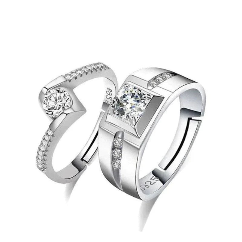 Silver Couple Rings - Adjustable.