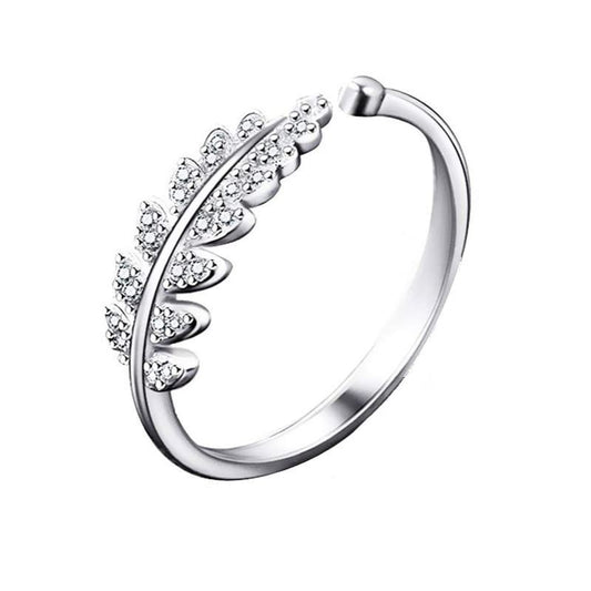 Silver Queen Leaf Ring - Adjustable