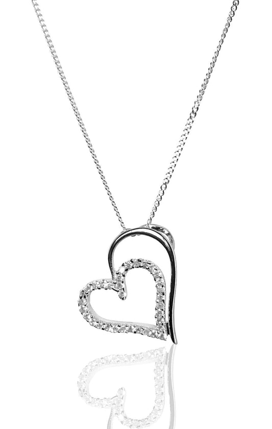 Silver Pendant For Girls Heart design Birthday gift for Girlfriend