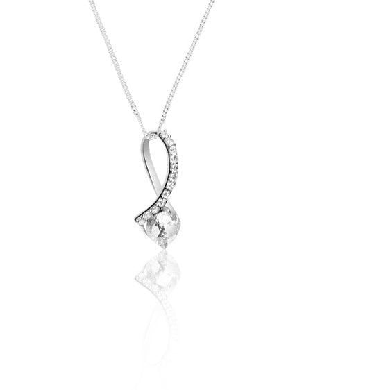 Silver Pendant Fashion Temperament Zirconia Pendant with Chain