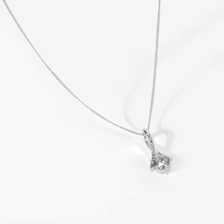 Silver Pendant Fashion Temperament Zirconia Pendant with Chain