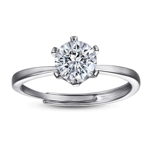 Silver Zircon Classic Vintage Ring