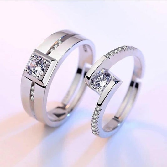 Silver Couple Rings  - Adjustable.