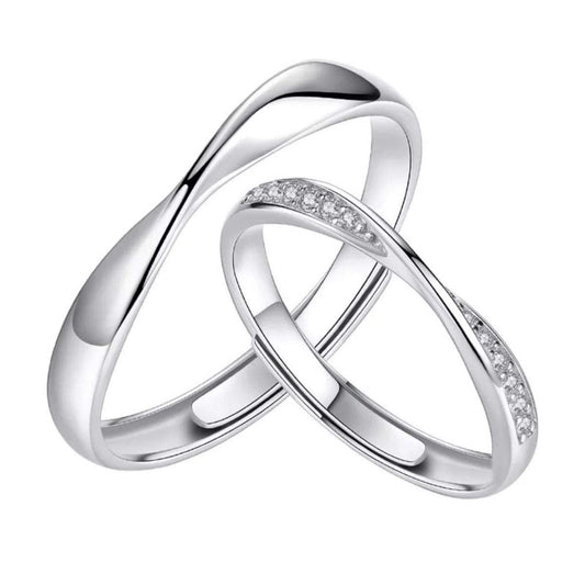 Mobius Silver Love Couple Rings