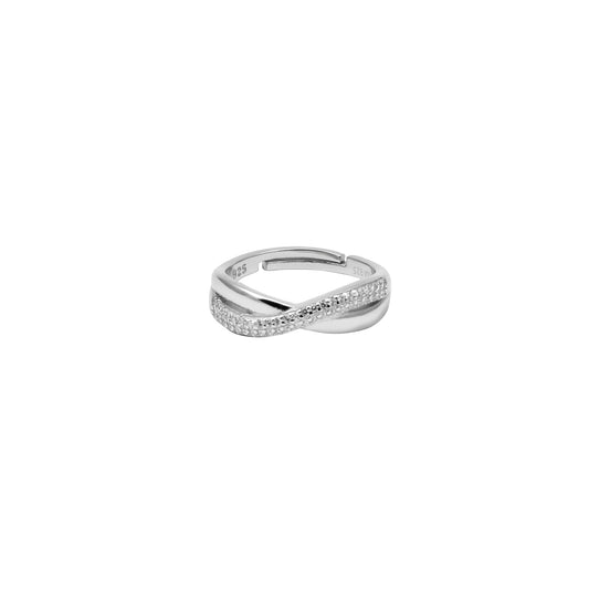 Silver Infinity Band Ring - ADJUSTABLE