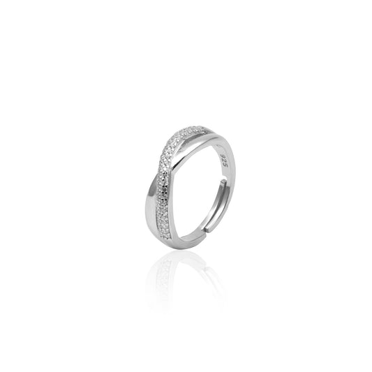 Silver Infinity Band Ring - ADJUSTABLE