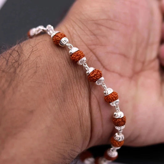 Rudraksha-with-Silver-Bracelet