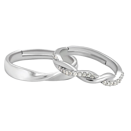 Silver Endearing Couple Rings