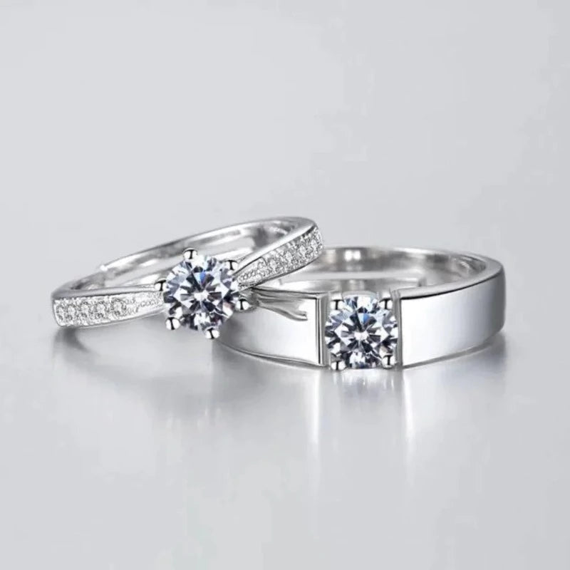 Silver Couple Rings For Men Women Gift – ZaveriX Silver