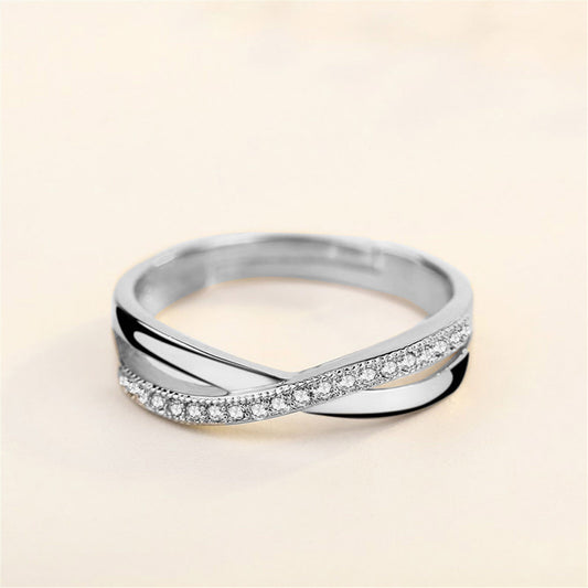 Silver Interwoven Ring - Adjustable Size