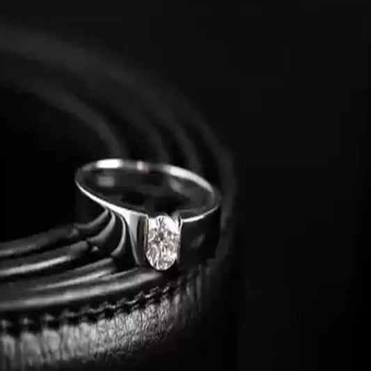 Silver Zircon Stone Love Ring for Men & Boys