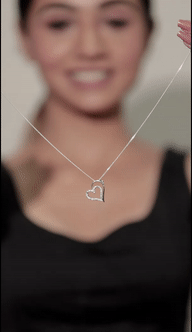 Silver Pendant For Girls Heart design Birthday gift for Girlfriend