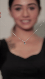 Silver Pendant Geometric Zircon Pendant with Chain
