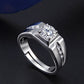 Silver Ring with 0.75 Carat Round Cubic Zirconia Stone for Men & Boy