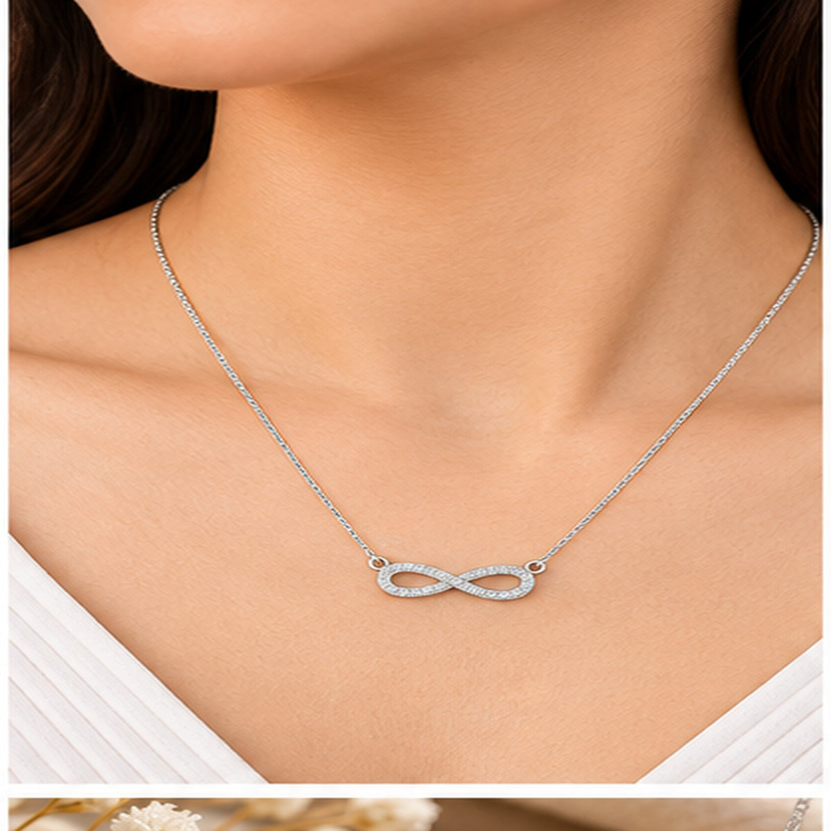 Silver Infinity Necklace with Chain