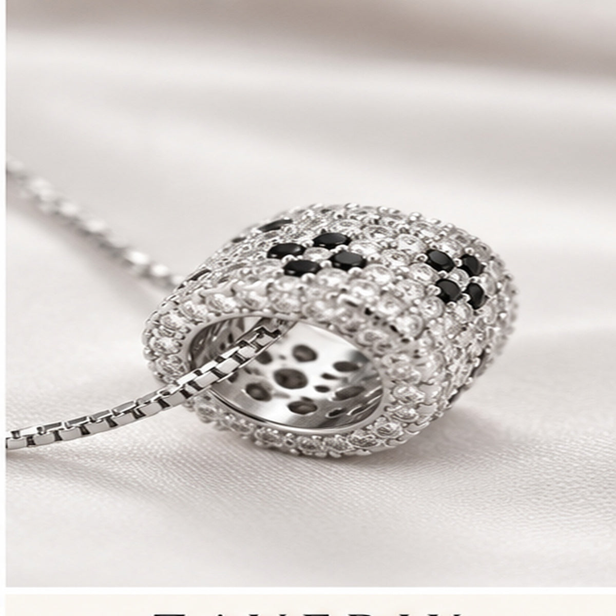 Silver Cylinder Pendant Necklace