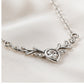 Silver Deer Antler Stone Necklace