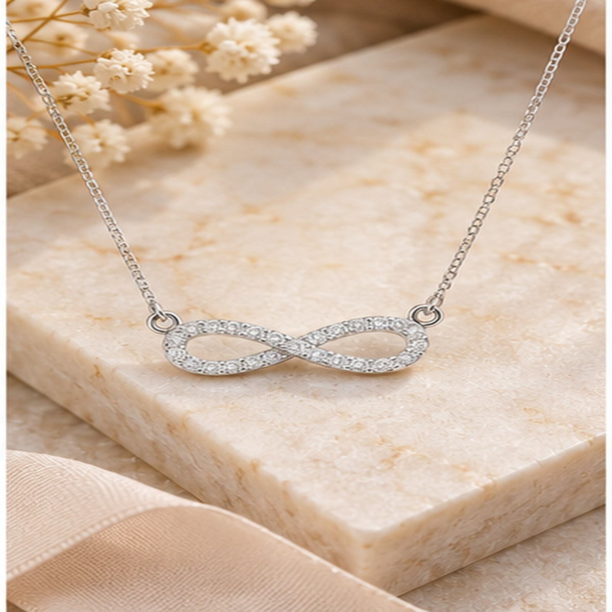 Silver Infinity Necklace with Chain