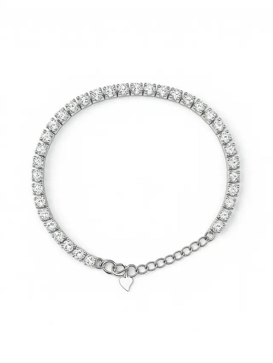 Cubic Zirconia Classic Silver Tennis Bracelet For Women's Gift