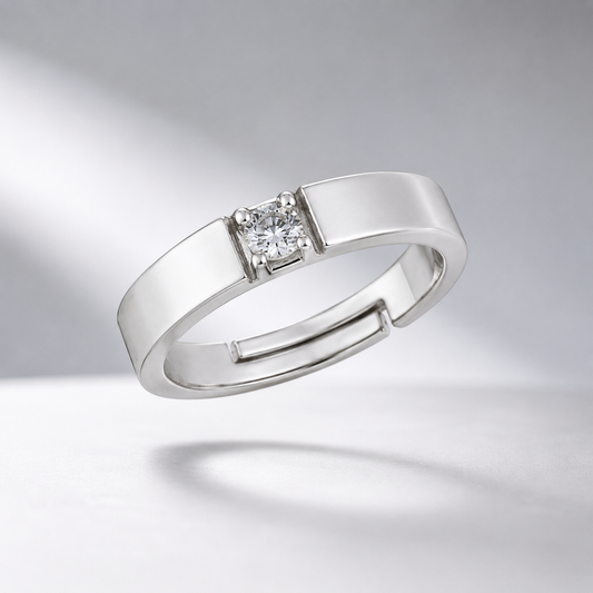 0.75 Carat Silver Ring For Men & Boys Birthday gift for him - Adjustable
