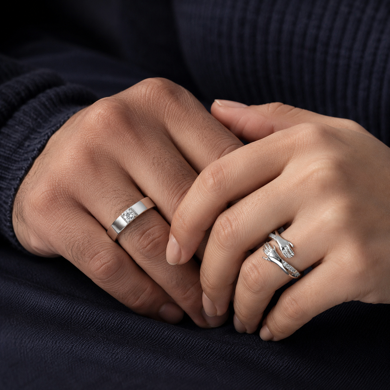 Silver Couple Rings