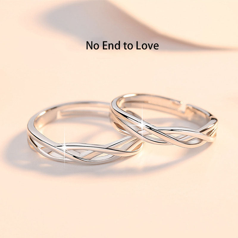 Silver Interweave Couple Rings