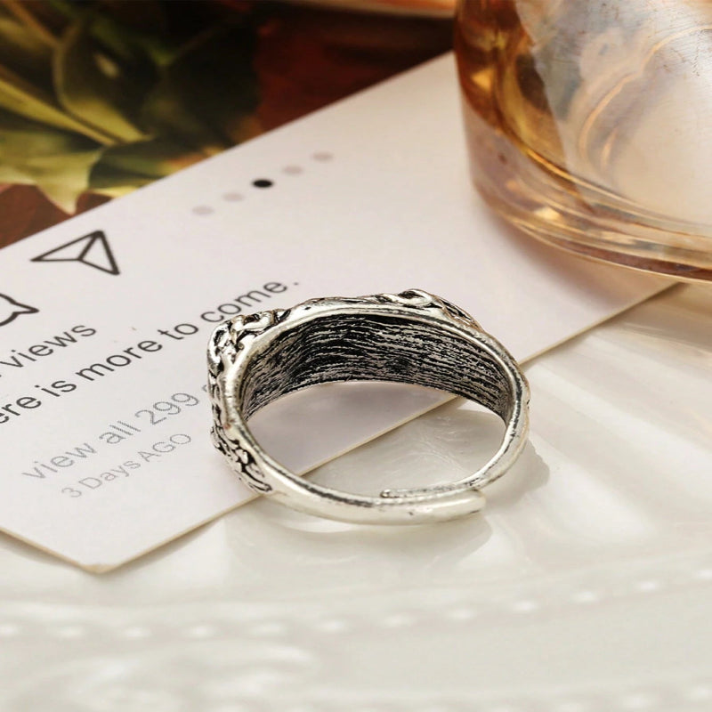 Owl Silver Ring - Adjustable (Unisex)