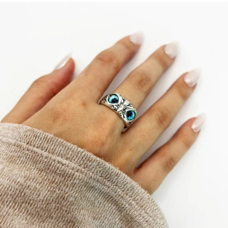 Owl Silver Ring - Adjustable (Unisex)