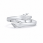 Couple Silver Hugging Hand Promise Ring