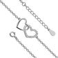 Silver Intertwined Double Heart Love Pendant Necklace