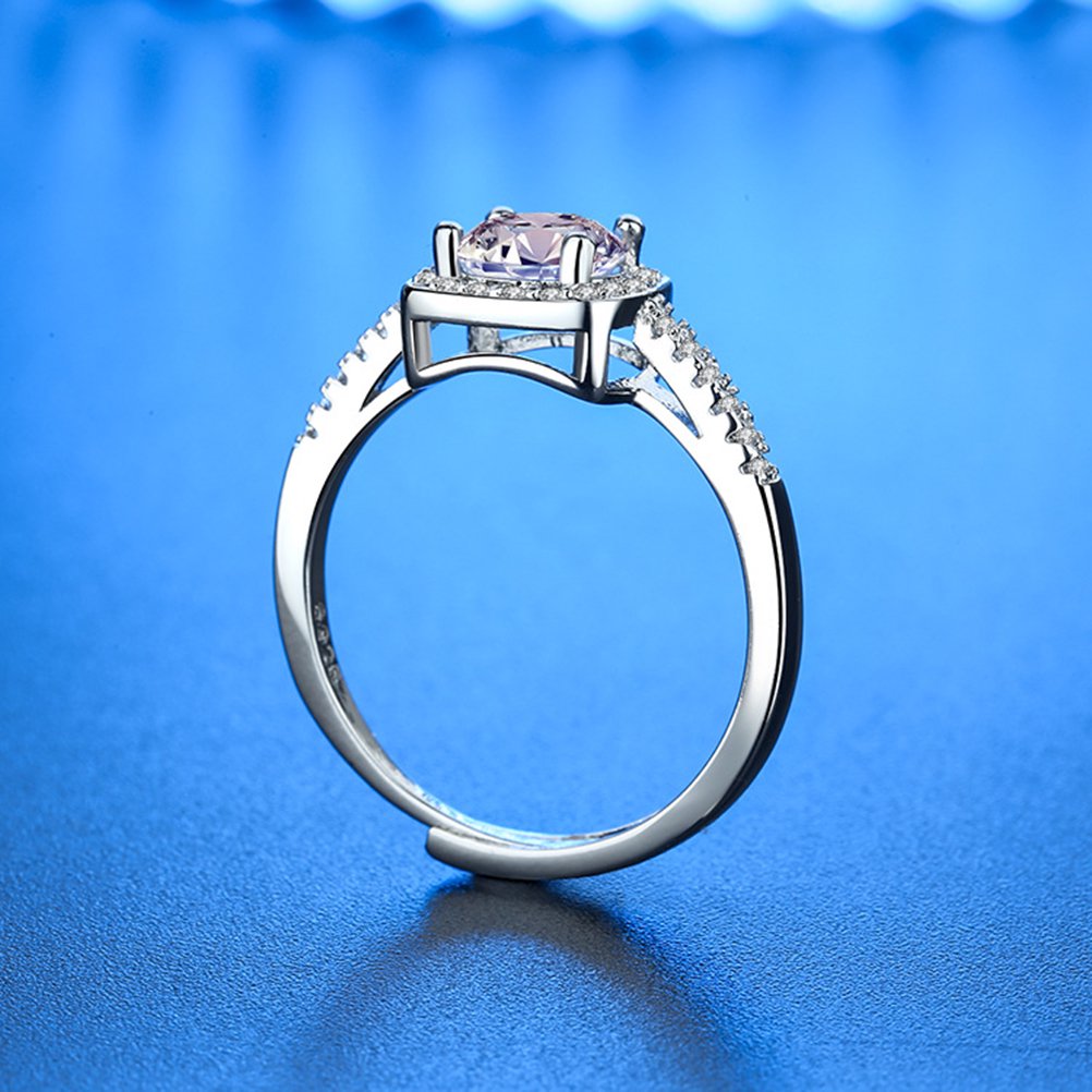 Silver Solitaire Halo Ring