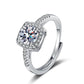 Silver Solitaire Halo Ring