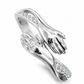 Couple Silver Hugging Hand Promise Ring