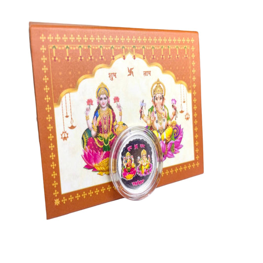 Laxmi Ganesh 999 Pure Silver Coin - 1 Gram