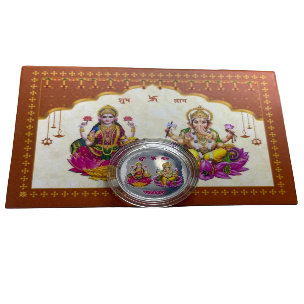 Laxmi Ganesh 999 Pure Silver Coin - 1 Gram