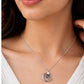 Silver Celestial Moon & Star Natural Stone Pendant with Chain