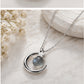 Silver Celestial Moon & Star Natural Stone Pendant with Chain