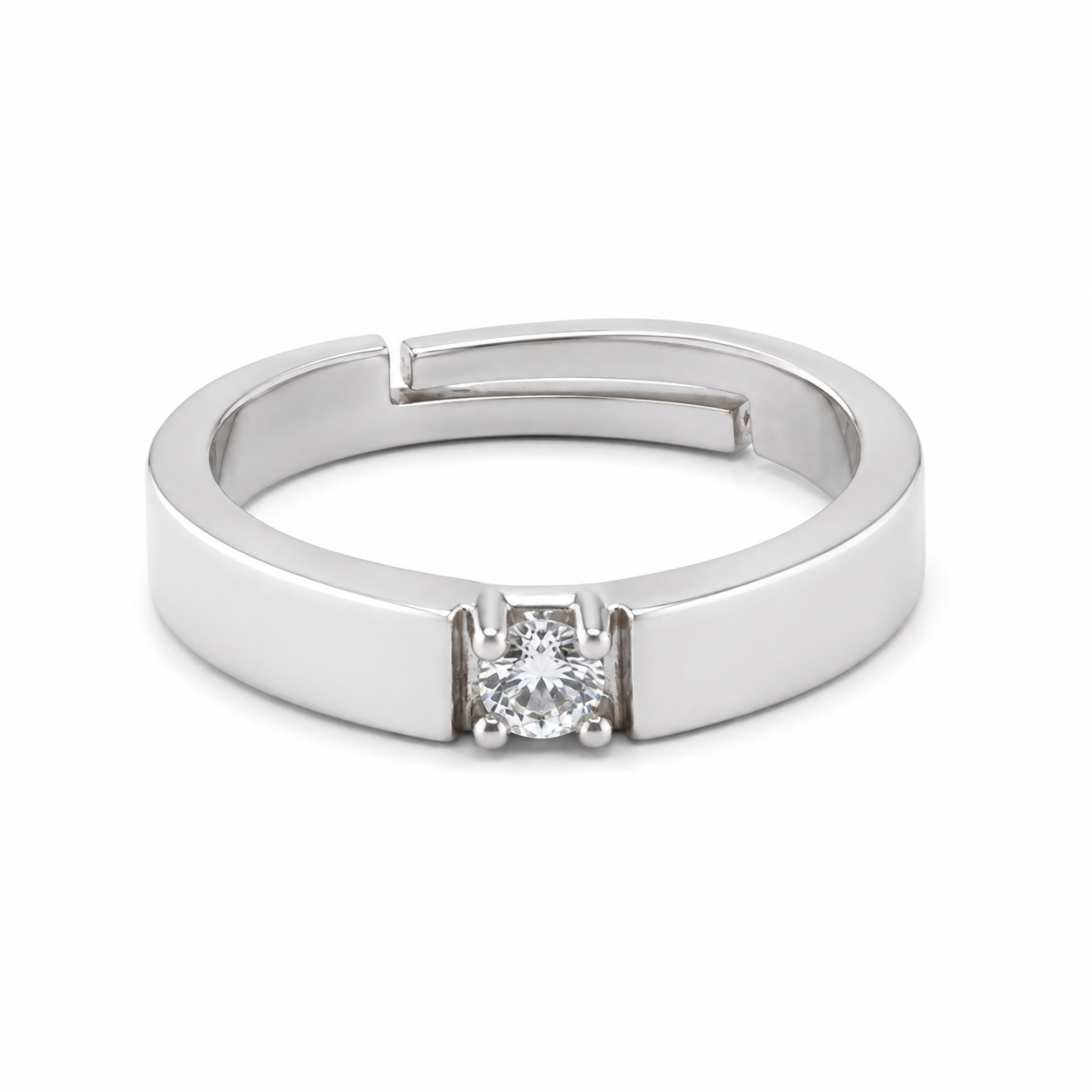 0.75 Carat Silver Ring For Men & Boys Birthday gift for him - Adjustable