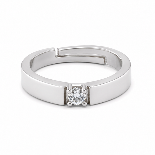 0.75 Carat Silver Ring For Men & Boys Birthday gift for him - Adjustable