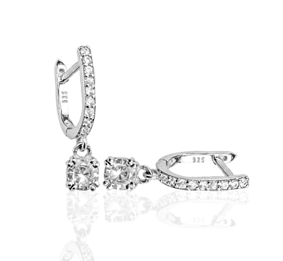 Irresistible Cubic Zirconia Sterling Silver Drop Earrings