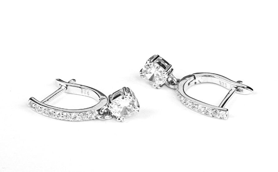 Irresistible Cubic Zirconia Sterling Silver Drop Earrings