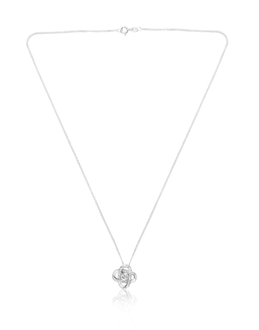 Sterling Silver Pendant Eternal Heart Diamond with Chain