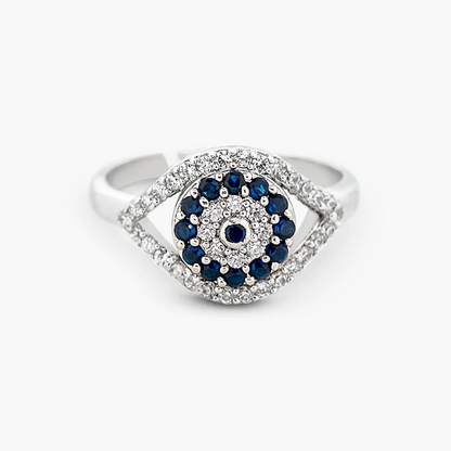 Silver Evil Eye Ring by ZaveriX